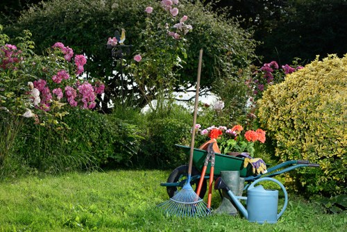 Local hedge maintenance work on a garden hedge in Kingston upon Thames